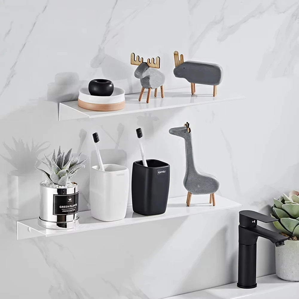 Black floating wall shelf
