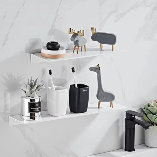 Black floating wall shelf