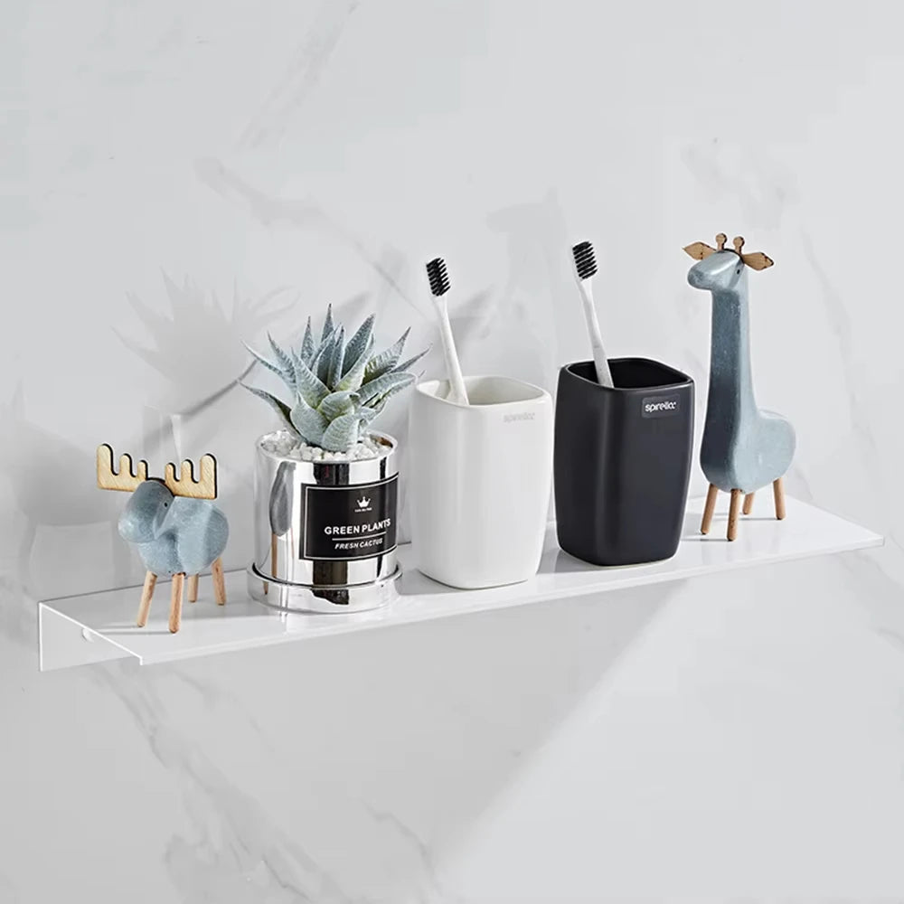 Black floating wall shelf