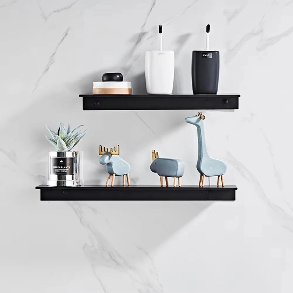 Black floating wall shelf